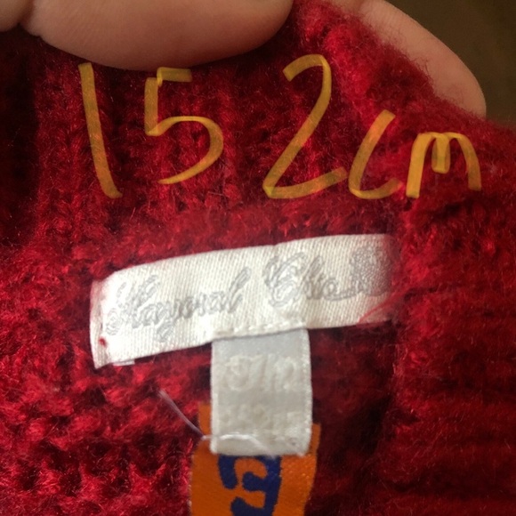 Mayoral red sweater with spikes on shoulders 152 cm - Picture 4 of 4